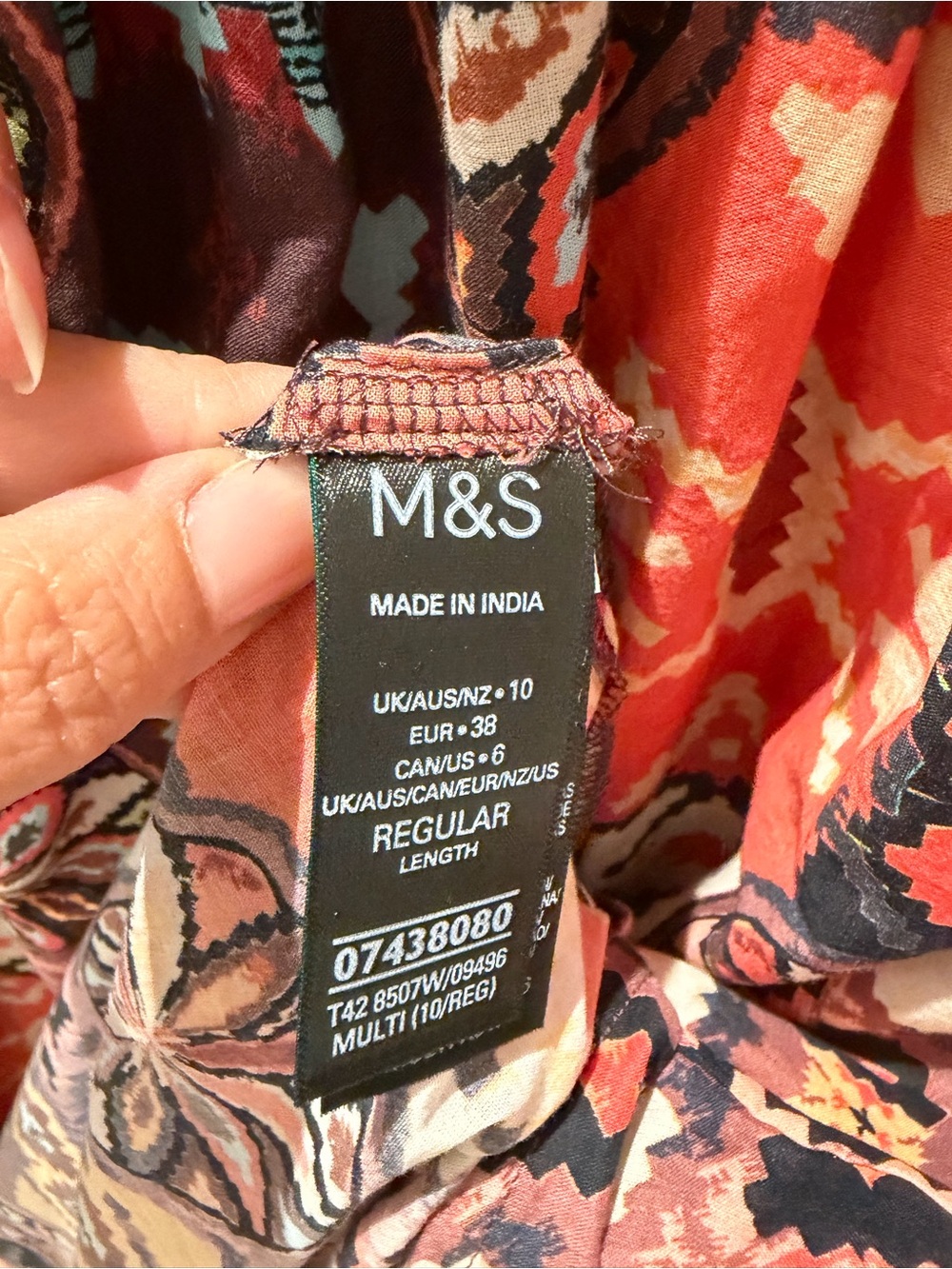 M&S Collection Pure Cotton Printed Kimono Midaxi Dress Size 10 - Picture 6 of 7